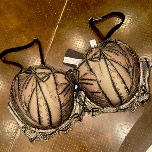 Black Shimmer Lace Bra